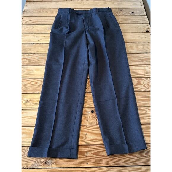 NWT Lands' End Pleated Traditional Fit Dress Pants Size 34x30 Men’s Gray - Picture 1 of 9